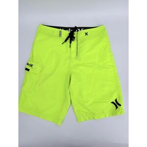 Hurley Board Shorts Swim Trunks Modern Men Size 28 Neon Yellow BBS0000170